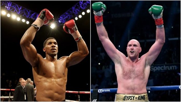 Anthony Joshua and Tyson Fury. bout to begin soon