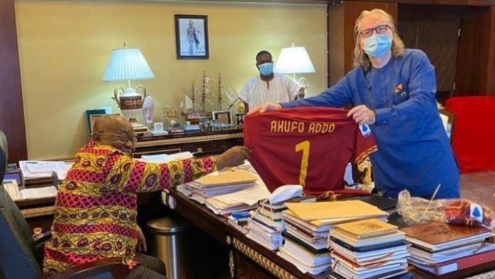 President Akufo Addo Receives AS Roma Customized Jersey