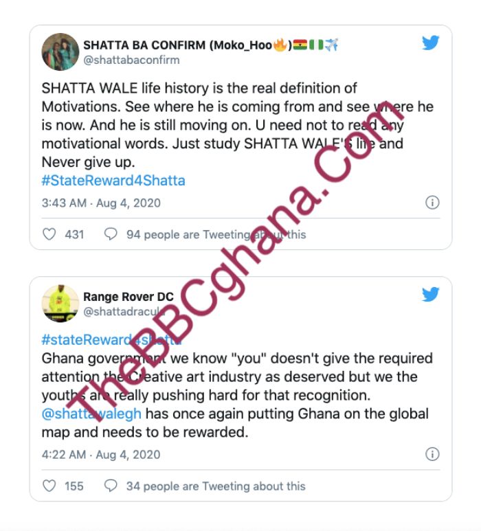 Shatta Wale should be honored by the state