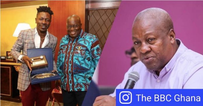 Shatta Wale issues a strong warning to Akufo Addo and Mahama