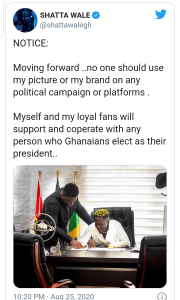 Shatta Wale issues a strong warning to Akufo Addo and Mahama 
