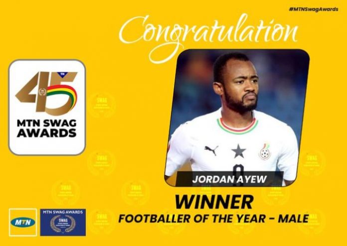 Jordan Ayew beats Thomas Partey to win SWAG Footballer of the Year award