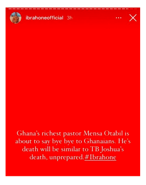Pastor Mensa Otabil will die soon
