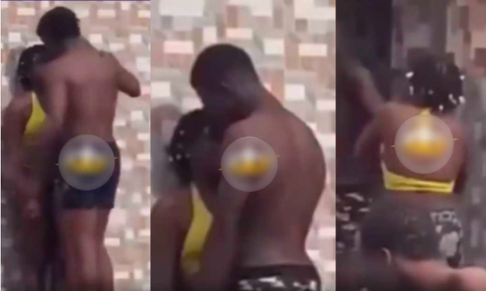 Young man on heat smooches lady by the poolside; drags her to a room to chop her completely