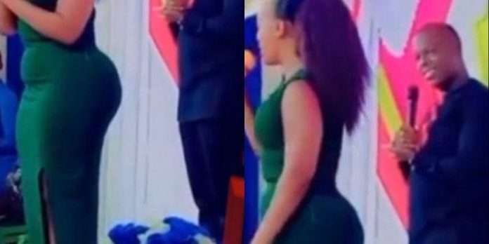 (Video) Pastor Could Not Control Himself After Singer Stormed Stage With A Tight Dress Revealing Her Shape