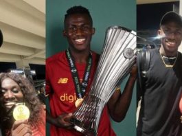 Felix Afena Gyan Presents Uefa Conference League Medal To Her Mother As He Returns To Ghana