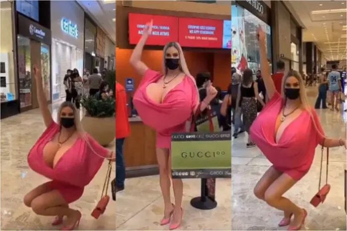 (Video) Woman With The Biggest B00bs In The World Causes Traffic On The Street
