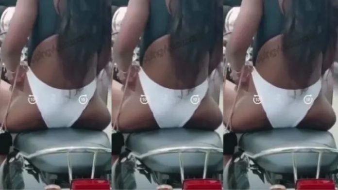 Lady steps out with just pant; causes stir with her flat backside – Video