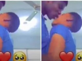 SHS Girl Proposes To Boyfriend In Class, Deep Kiss Him In The Presence Of Their Classmates (Video)