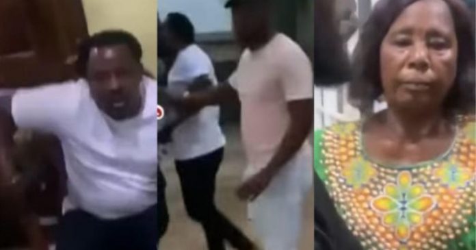 Nigel Gaisie Caught On Cam About To Beaat 70 Years Old Lady After They Asked Him To Clear His Trash (video)