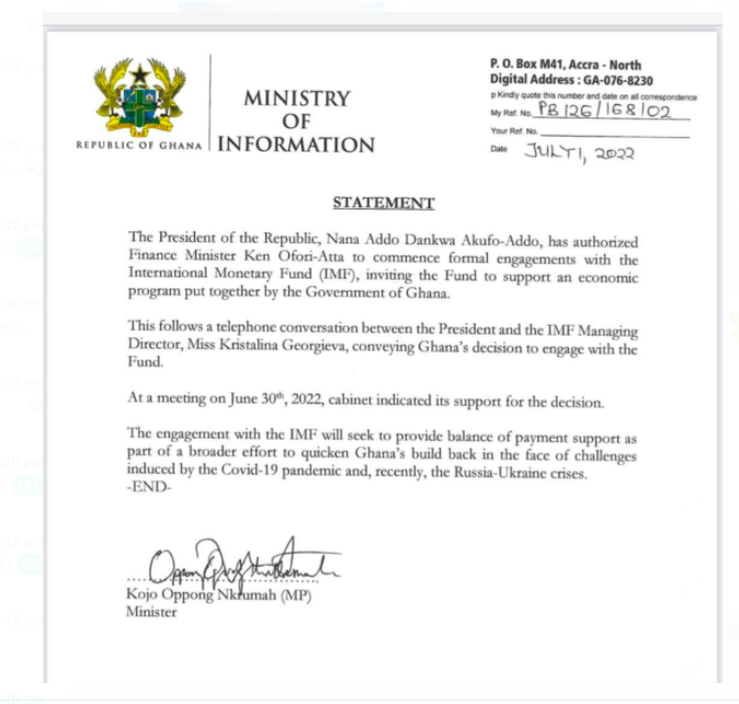 Akufo Addo goes to IMF