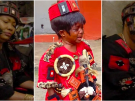 A girl can’t stop crying as her mum dressed her like Nana Agradaa for career day at school