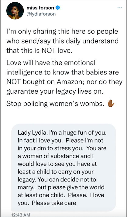 Give birth na you’re growing older – Fan enters Lydia Forson’s DM to tell her point blank